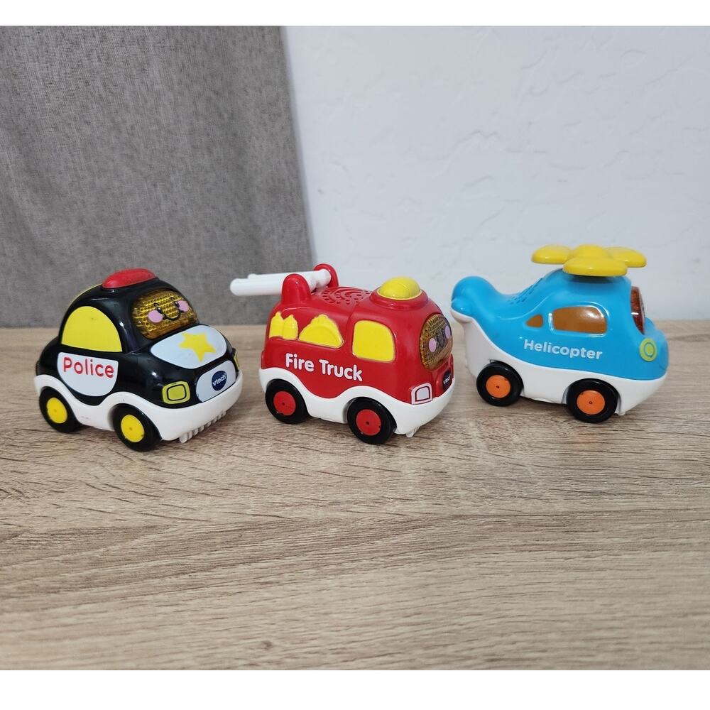 Vtech Go! Go! Smart Wheels Vehicles Police Firetruck Helicopter Talking Sounds